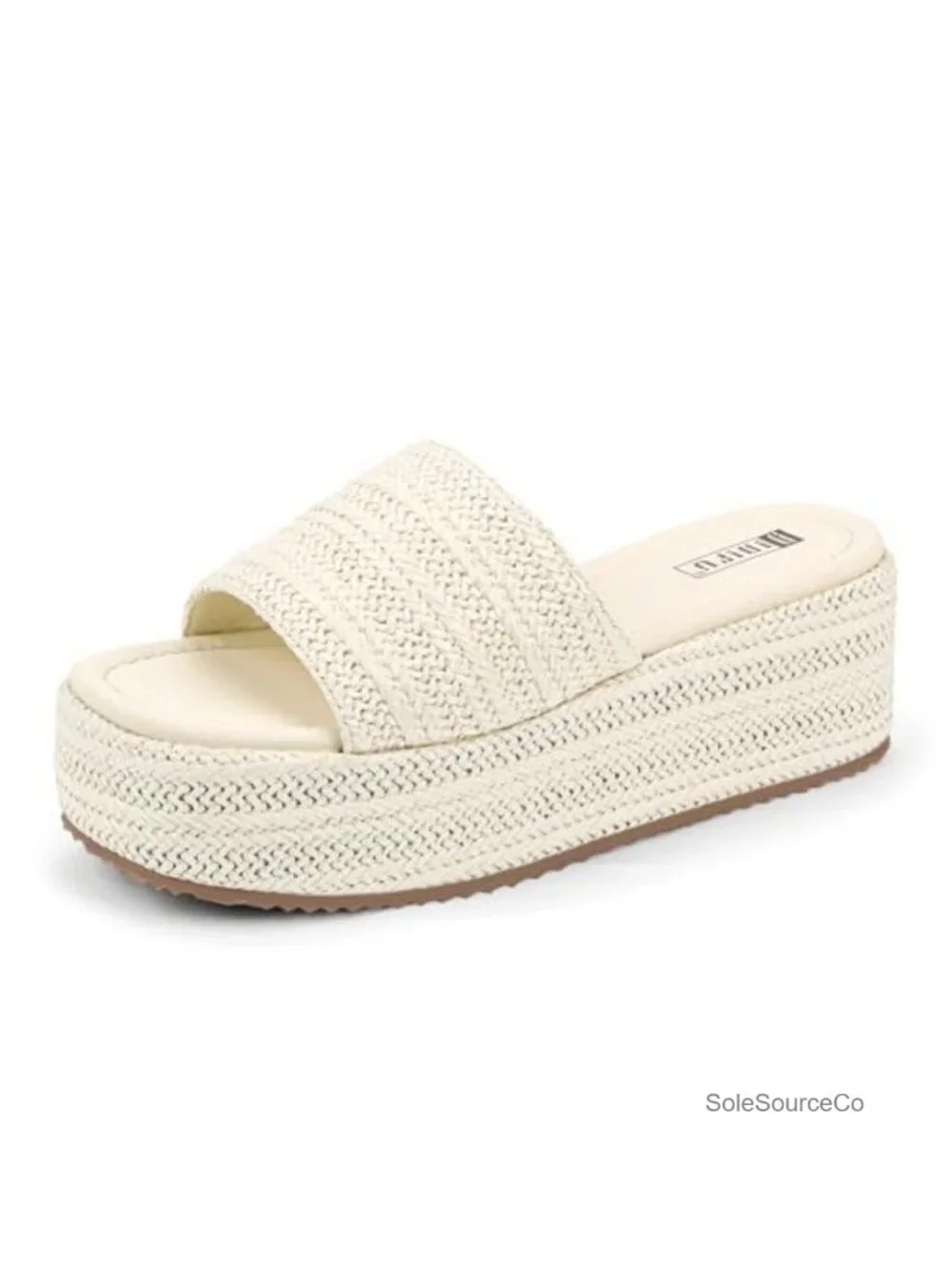 Women's Espadrille Platform Sandals - Slip On Low Wedges, Padded Footbed